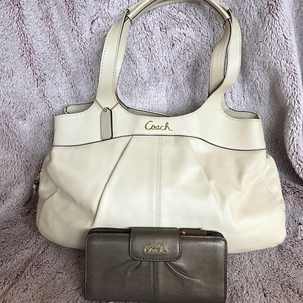 Coach shoulder bag with Coach wallet